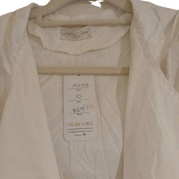 Gingham White Anorak Jacket in size 10 - Picture 4 of 4